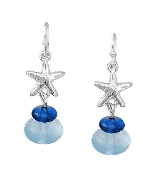 SEALIFE THEME SEAGLASS EARRING - STARFISH