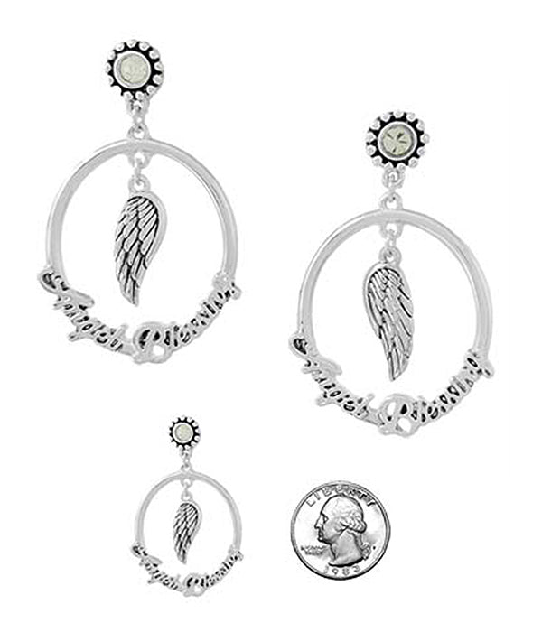 RELIGIOUS INSPIRATION HOOP EARRING - ANGEL BLESSING