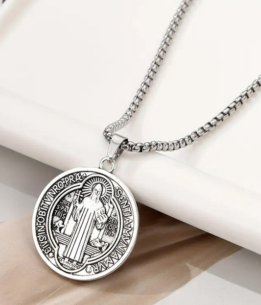 RELIGIOUS INSPIRATION MEDALLION PENDANT NECKLACE