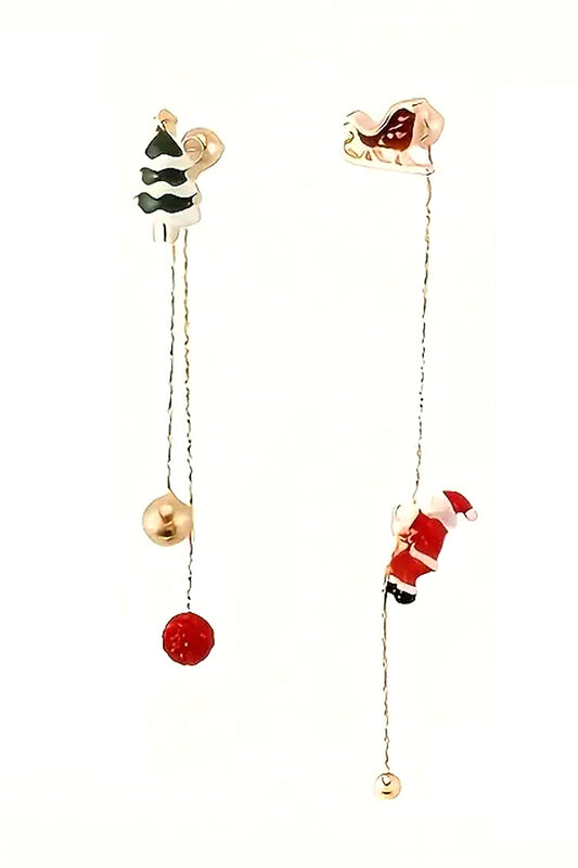 CHRISTMAS THEME SANTA LONG CHAIN DROP EARRING