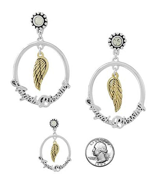 RELIGIOUS INSPIRATION HOOP EARRING - ANGEL BLESSING