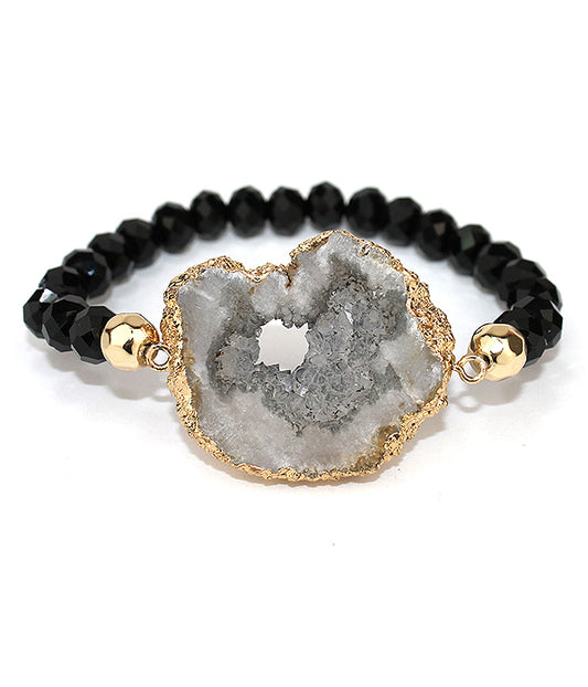 GOLD EDGE DRUZY STRETCH BRACELET