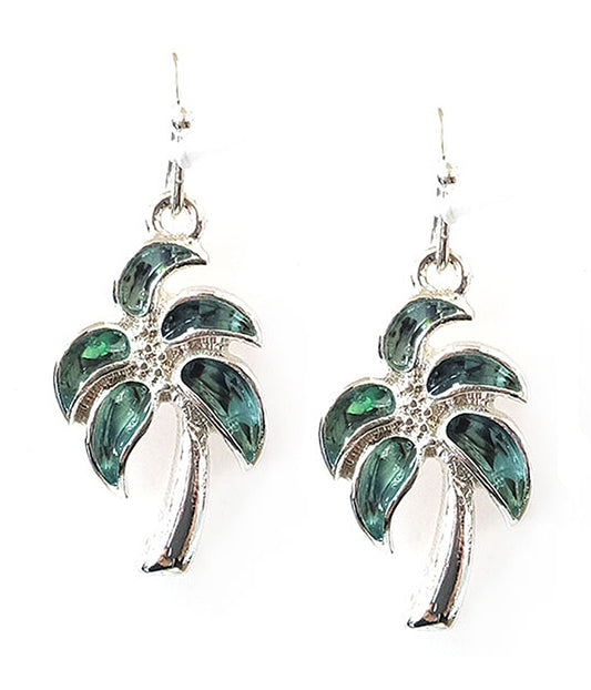 ABALONE PALM TREE EARRING