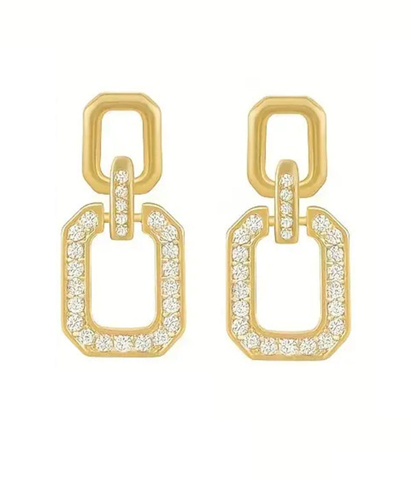 RHINESTONE SQUARE EARRING