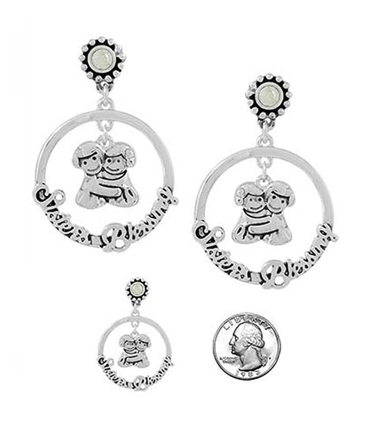 RELIGIOUS INSPIRATION HOOP EARRING - SISTER BLESSING