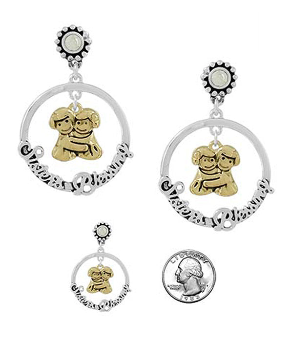 RELIGIOUS INSPIRATION HOOP EARRING - SISTER BLESSING