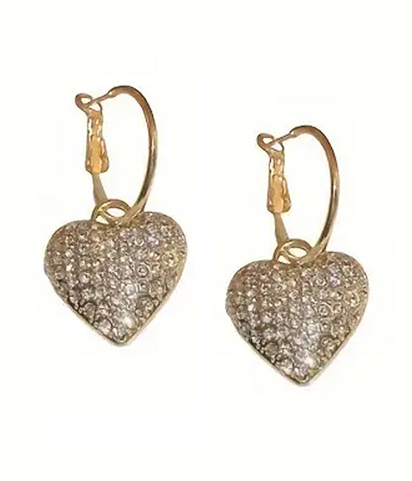 CRYSTAL HEART EARRING