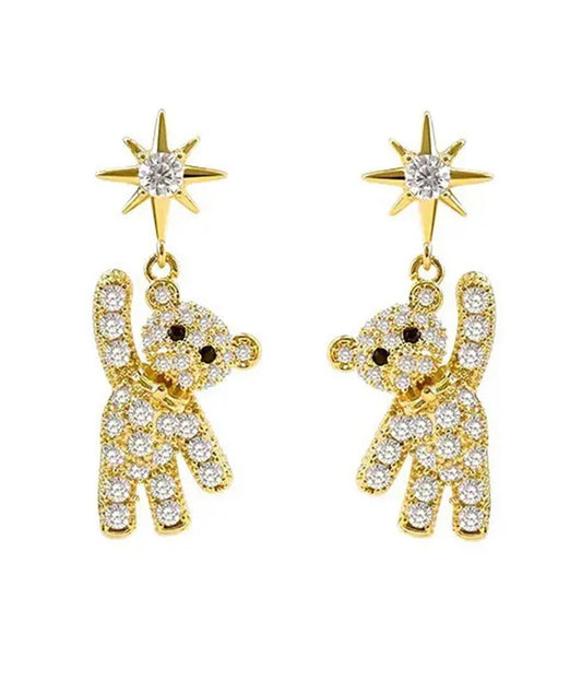 CRYSTAL TEDDY BEAR EARRING