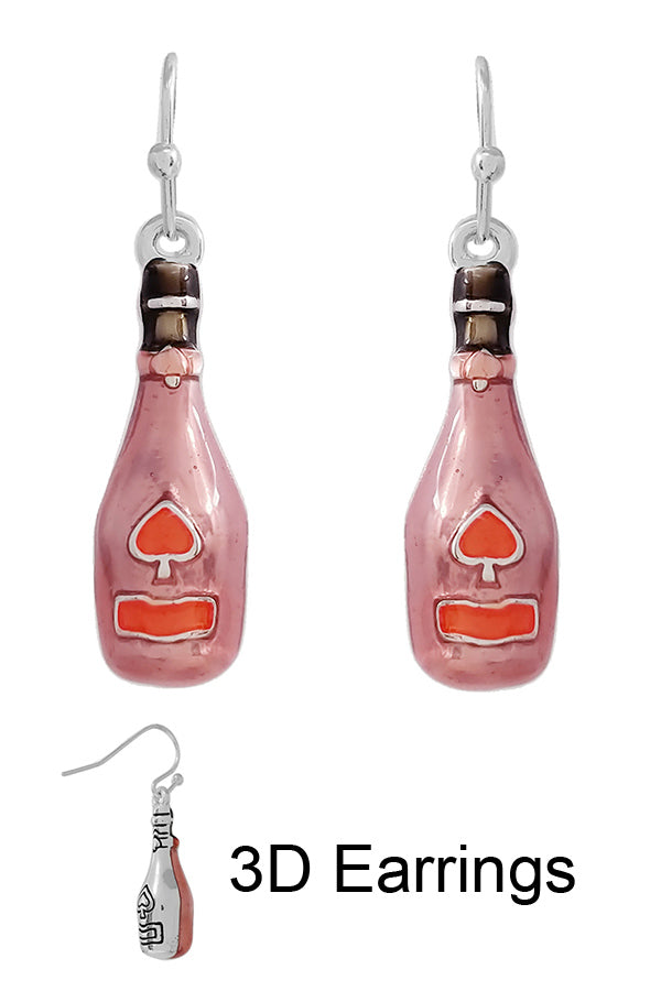 3D EPOXY CHAMPAIGN BOTTLE EARRING