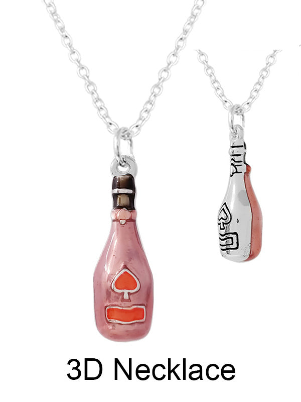 3D EPOXY CHAMPAIGN BOTTLE PENDANT NECKLACE