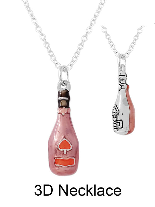 3D EPOXY CHAMPAIGN BOTTLE PENDANT NECKLACE