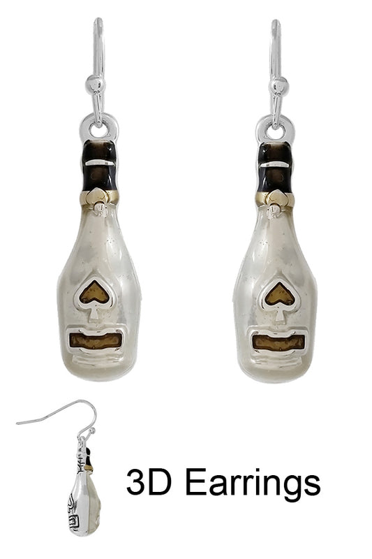 3D EPOXY CHAMPAIGN BOTTLE EARRING