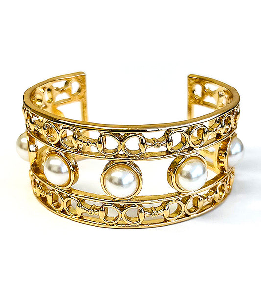 PEARL CENTER BANGLE BRACELET