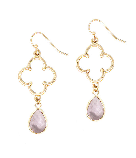 QUATTREFOIL AND TEARDROP EARRING