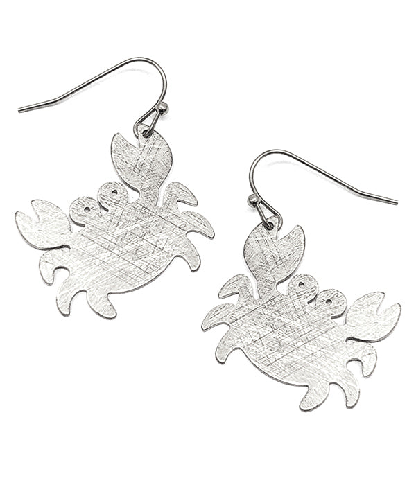 SCRATCH METAL CRAB EARRING - BRASS METAL