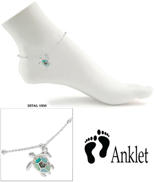 SEALIFE THEME WINDOW EPOXY ANKLET - TURTLE