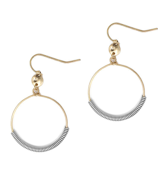 WIRE WRAP HOOP DROP EARRING