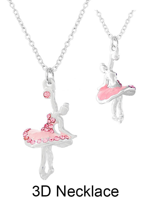 BALLERINA THEME 3D EPOXY PENDANT NECKLACE - BALLERINA