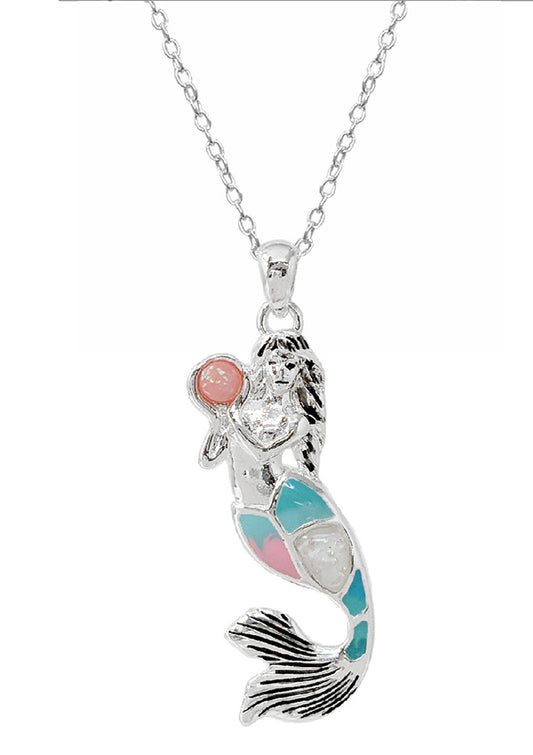 SEALIFE THEME EPOXY AND OPAL NECKLACE - MERMAID
