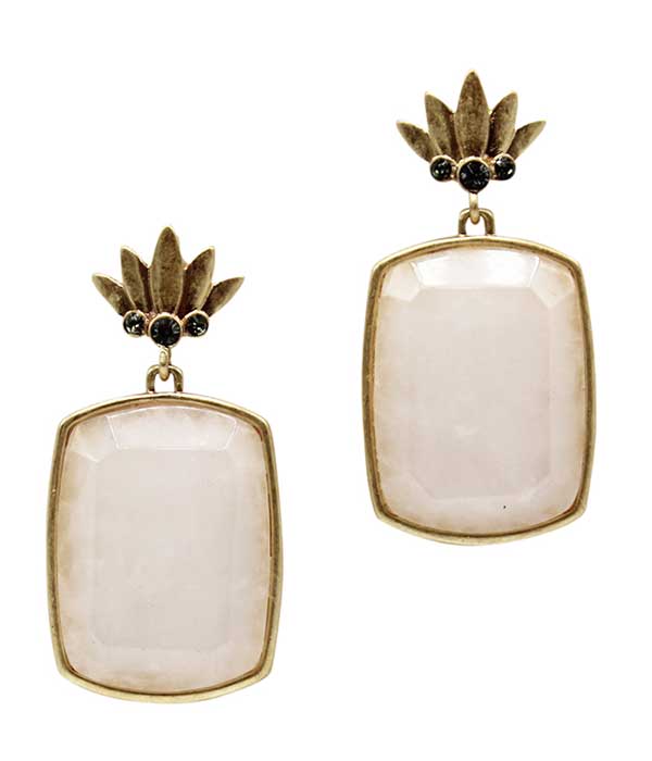 LARGE NATURAL STONE EARRING