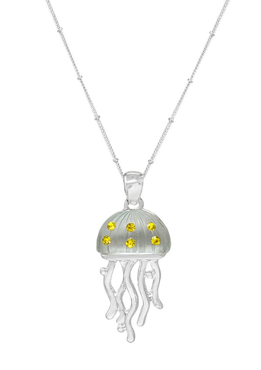 SEALIFE THEME SEAGLASS NECKLACE - JELLYFISH