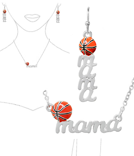 SPORT THEME NECKLACE SET - BASKETBALL MAMA