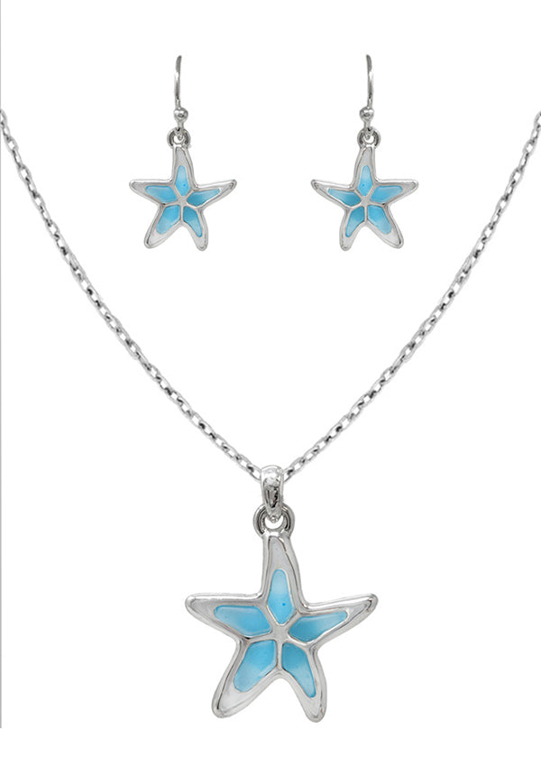 SEALIFE THEME SEAGLASS NECKLACE - STARFISH