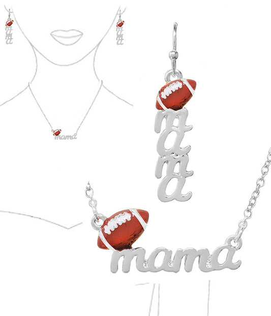 SPORT THEME NECKLACE SET - FOOTBALL MAMA