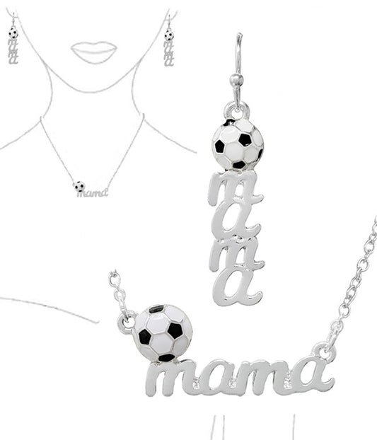 SPORT THEME NECKLACE SET - SOCCER MAMA