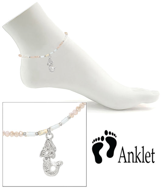 SEALIFE THEME MULTI BEAD ANKLET - MERMAID