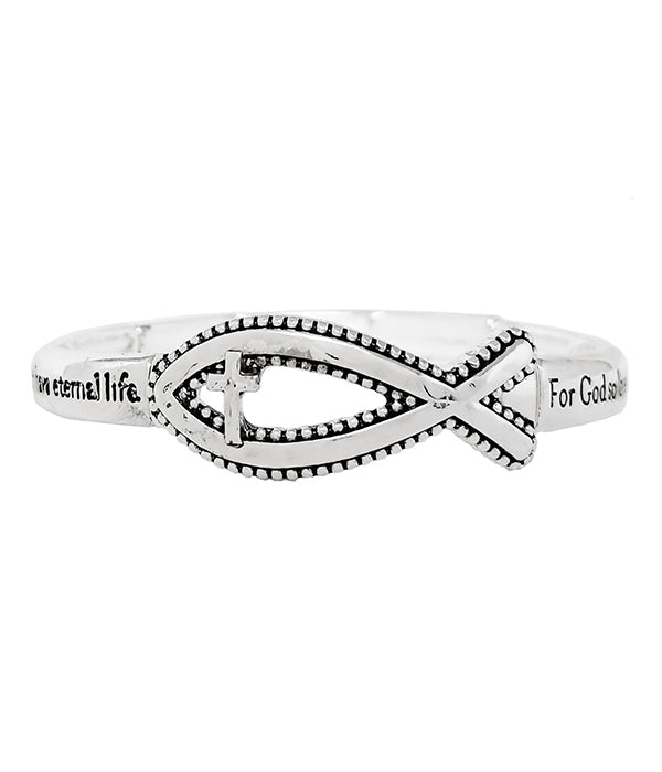 RELIGIOUS INSPIRATION MESSAGE STRETCH BRACELET - JOHN 3:16