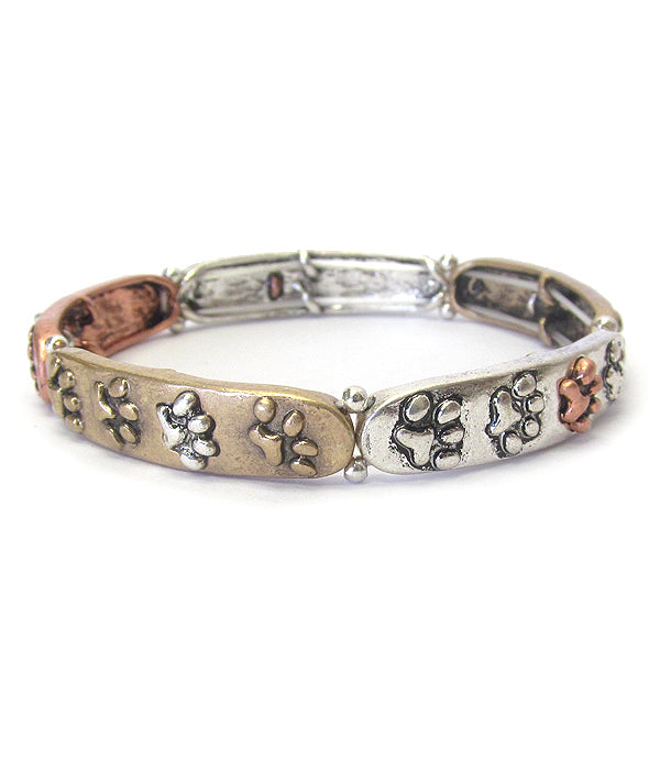 PET LOVERS INSPIRATION STRETCH BRACELET - PAW PRINT