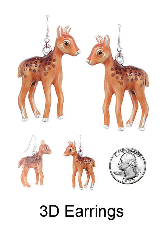 WILD LIFE THEME 3D EPOXY EARRING - DEER