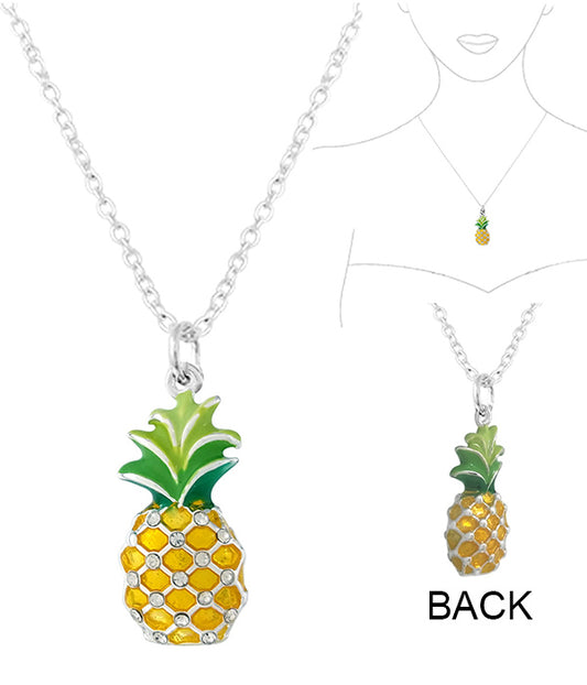 TROPICAL THEME 3D EPOXY PENDANT NECKLACE - PINEAPPLE