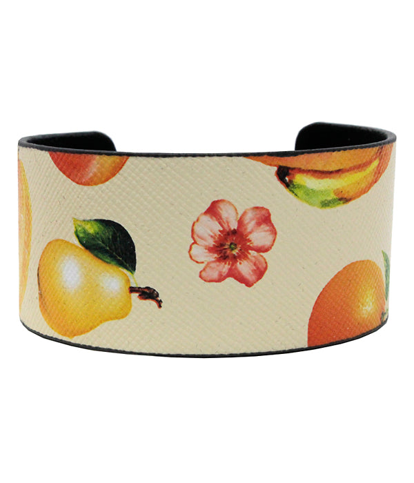 TROPICAL FRUIT METAL BANGLE BRACELET