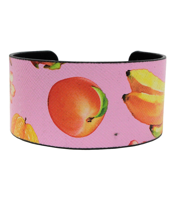 TROPICAL FRUIT METAL BANGLE BRACELET