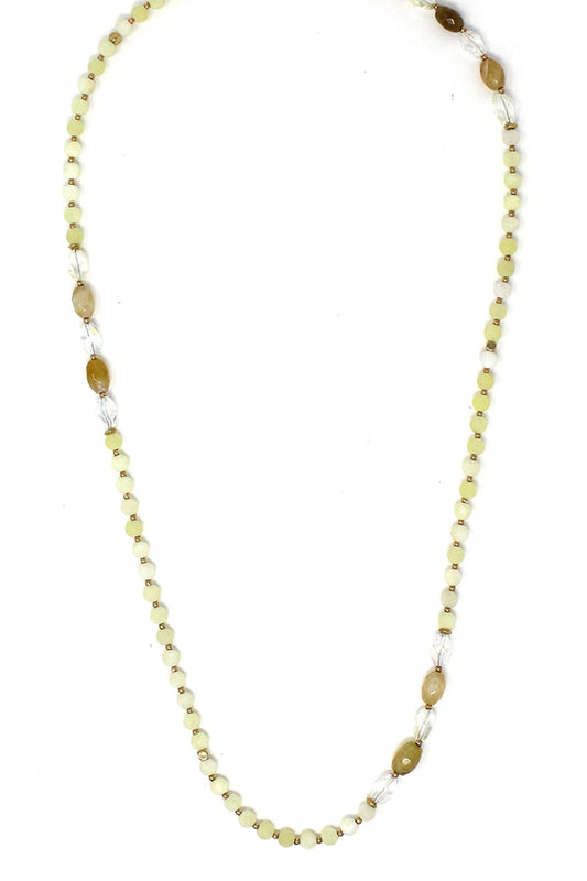 MULTI SEMI PRECIOUS STONE LONG NECKLACE