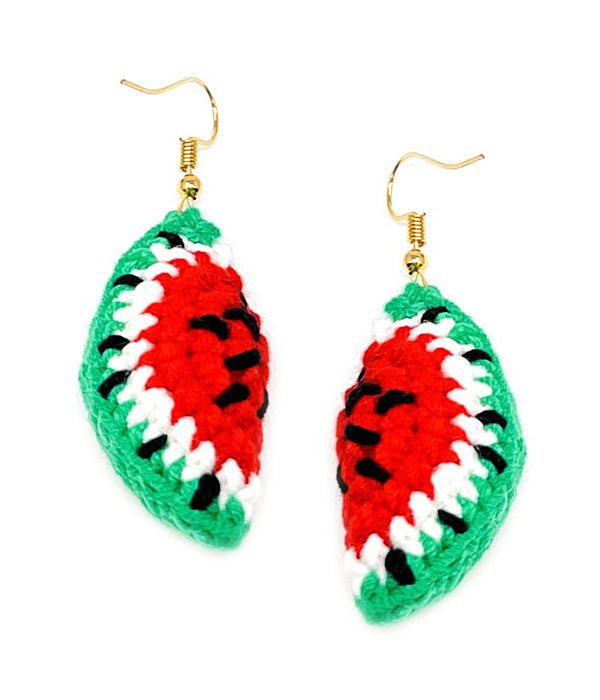 HANDMADE CROCHET EARRING - WATERMELON
