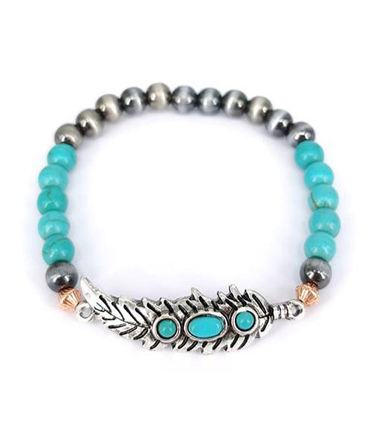 WESTERN STYLE STRETCH BRACELET - FEATHER