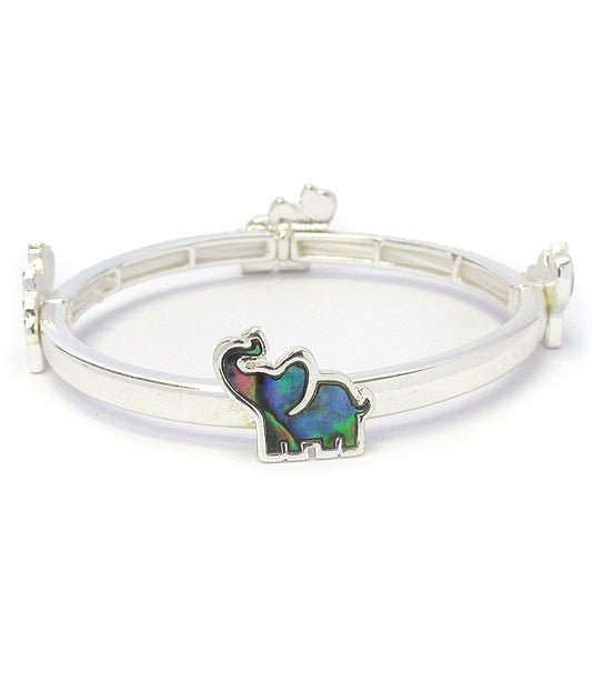 ABALONE ELEPHANT STRETCH BRACELET