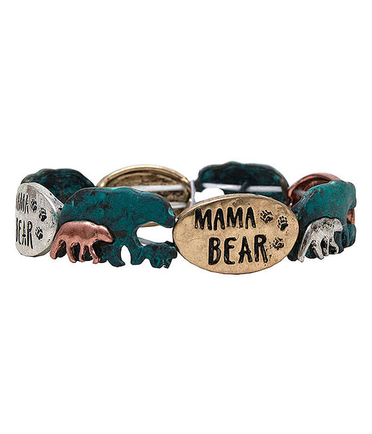 MAMA BEAR THEME STRETCH BRACELET