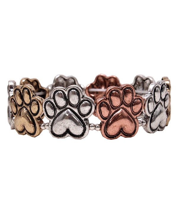 PET LOVERS INSPIRATION PAW PRINT STRETCH BRACELET