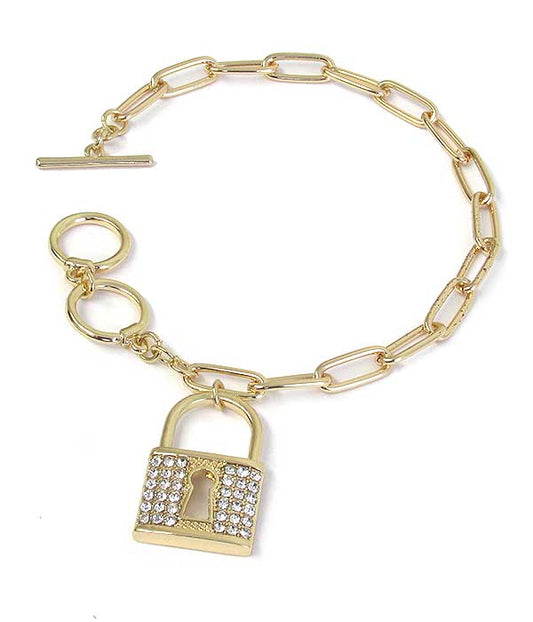 LOCK CHARM TOGGLE BRACELET