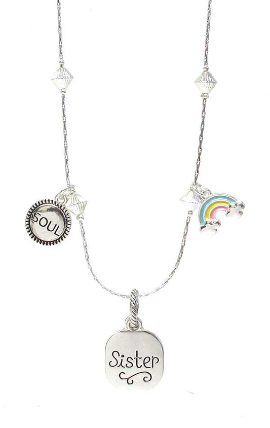 INSPIRATION MULTI CHARM PENDANT NECKLACE - SOUL SISTER