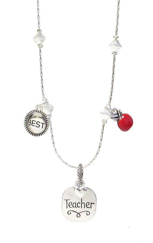 INSPIRATION MULTI CHARM PENDANT NECKLACE - BEST TEACHER