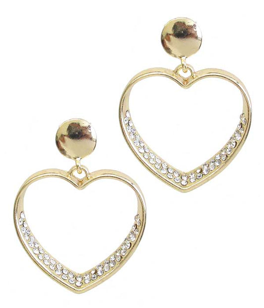 CRYSTAL HEART EARRING