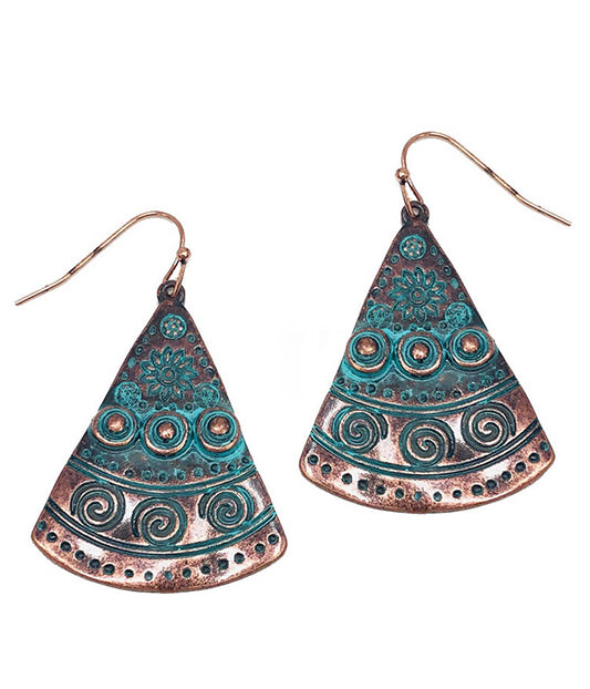 ANTIQUE METAL TEXTURED EARRING