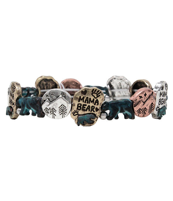 MAMA BEAR THEME STRETCH BRACELET