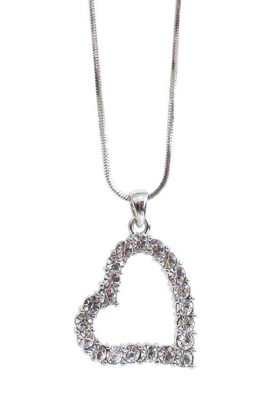 MADE IN KOREA WHITEGOLD PLATING HEART PENDANT NECKLACE