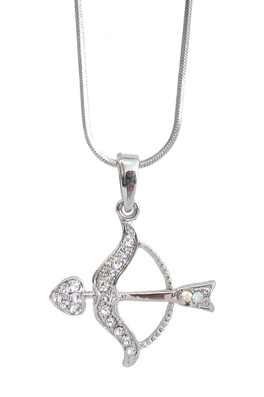 MADE IN KOREA WHITEGOLD PLATING ARROW PENDANT NECKLACE